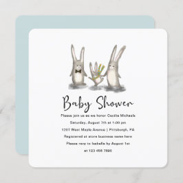 Niedliche Bunny Family Baby Dusche Einladung