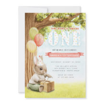 Niedliche Bunny First Birthday Einladung