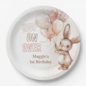 Niedliche Bunny Girl Geburtstagsparty Pappteller (Vorderseite)