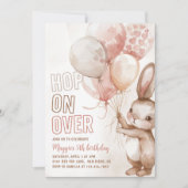 Niedliche Bunny Girl Geburtstagsparty Pink Einladung (Vorderseite)