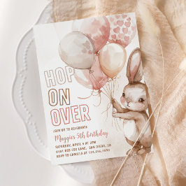 Niedliche Bunny Girl Geburtstagsparty Pink Einladung