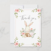 Niedliche Bunny Girls Geburtstag Dankeskarte (Vorderseite)