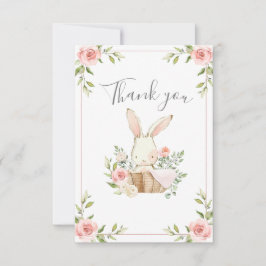 Niedliche Bunny Girls Geburtstag Dankeskarte