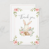 Niedliche Bunny Girls Geburtstag Dankeskarte (Vorne/Hinten)