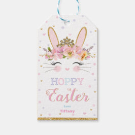 Niedliche Bunny Hoppy Osterfavor Gift Tags Geschenkanhänger