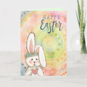 Niedliche Bunny Inspirivity Pastel Happy Oaster Karte (Vorderseite)