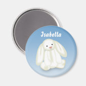 Niedliche Bunny Kids Name Monogramm Magnet (Vorderseite/Rückseite)