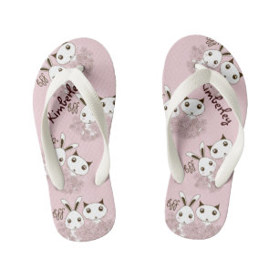 Niedliche Bunny Kitten Animal Friends Pink Girls Kinderbadesandalen