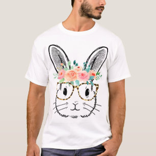 Niedliche Bunny Leopard Blume Girls Girls - Girls T-Shirt