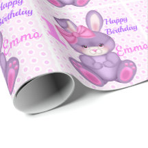 Niedliche Bunny Little Girls Pink & Lavender Name