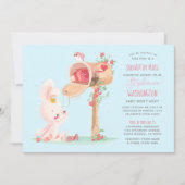 Niedliche Bunny Long Distance Girl Dusche per Mail Einladung (Vorderseite)
