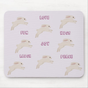 Niedliche Bunny Mouse Pad mit schönen Worten Mousepad