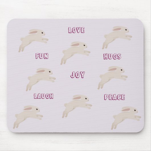 Niedliche Bunny Mouse Pad mit schönen Worten Mousepad (Vorne)
