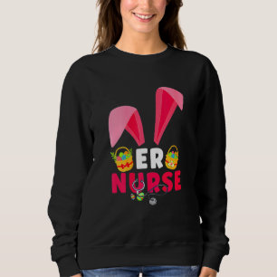 Niedliche Bunny Oars Er Nurse Eier Happy Ostertag Sweatshirt