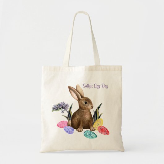 Niedliche Bunny Oaster Egg Bag - bearbeiteter Text Tragetasche (Vorne)