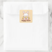 Niedliche Bunny Oaster Stickers! Happy Oaster Stic Quadratischer Aufkleber (Tasche)