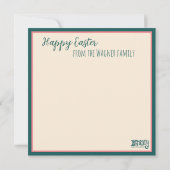 Niedliche Bunny Ohren Blumenplatz Custom Mitteilungskarte (Rückseite)