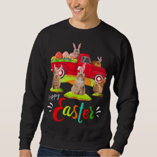 Niedliche Bunny Persian Cats Riding Red Truck Happ Sweatshirt