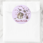 Niedliche Bunny & Pesky Kleine Vögel! Runder Aufkleber (Tasche)