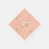 Niedliche Bunny Polka Dot Floral Baby Dusche Serviette (Ecke)
