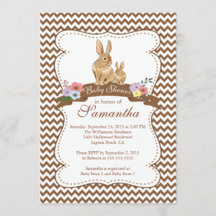 Niedliche Bunny Rabbit Baby Shower Einladungen