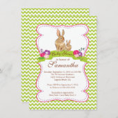 Niedliche Bunny Rabbit Baby Shower Einladungen (Vorne/Hinten)