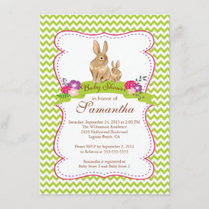 Niedliche Bunny Rabbit Baby Shower Einladungen