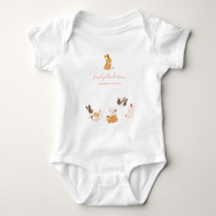 Niedliche Bunny Rabbit Birthday Baby Dusche Einlad Baby Strampler