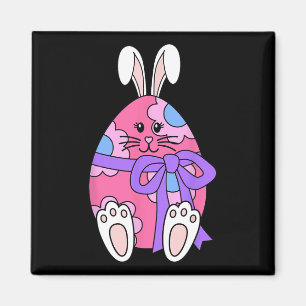 Niedliche Bunny Rabbit Egg Floral Girls Happy East Magnet