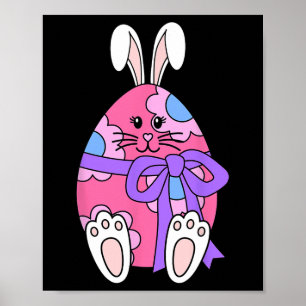Niedliche Bunny Rabbit Egg Floral Girls Happy East Poster