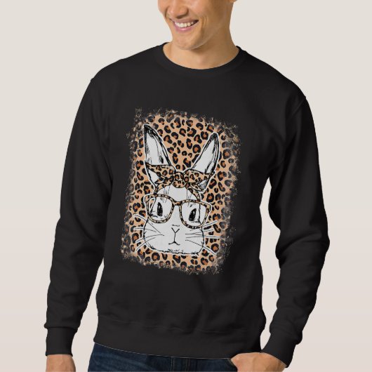 Niedliche Bunny Rabbit Face Leopard Brille Headban Sweatshirt (Vorderseite)