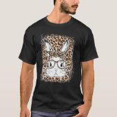 Niedliche Bunny Rabbit Face Leopard Brille Headban T-Shirt (Vorderseite)