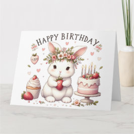 Niedliche Bunny Rabbit Happy Birthday Card Karte