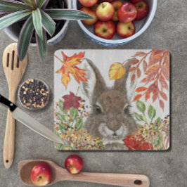 Niedliche Bunny Rabbit Herbst Herbst Leaves Rustik Schneidebrett