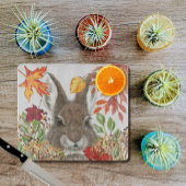 Niedliche Bunny Rabbit Herbst Herbst Leaves Rustik Schneidebrett