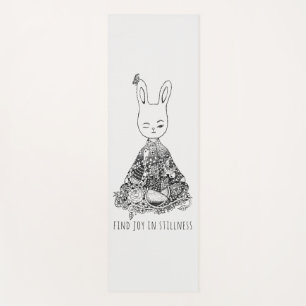 Niedliche Bunny Rabbit Meditation Illustration Kid Yogamatte