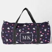 Niedliche Bunny Rabbit Muster Monogram Initialen L Duffle Bag (Vorderseite)