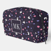 Niedliche Bunny Rabbit Muster Monogram Initialen L Waschbeutel (Rechte Ecke)