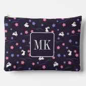 Niedliche Bunny Rabbit Muster Monogram Initialen L Zubehörtasche (Vorderseite)