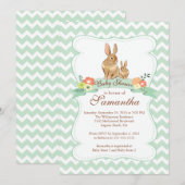 Niedliche Bunny Rabbit Neutral Baby Shower Einladu Einladung (Vorne/Hinten)