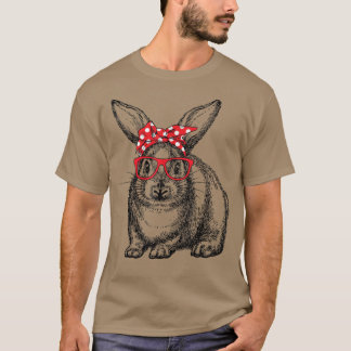 Niedliche Bunny Rabbit Red Dot Headband Sonnenbril T-Shirt