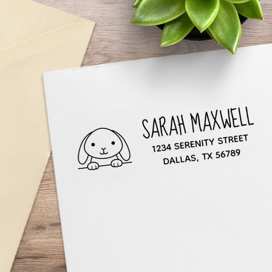 Niedliche Bunny Rabbit Rücksendeadresse Gummistempel