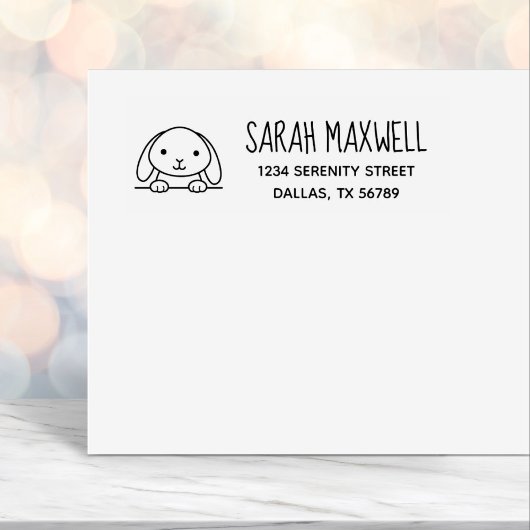 Niedliche Bunny Rabbit Rücksendeadresse Permastempel