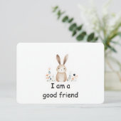 Niedliche Bunny Rabbit Woodland Animal Affirmation Einladung (Stehend Vorderseite)