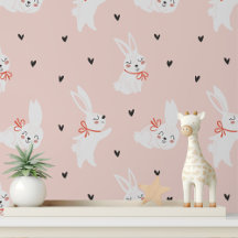 Niedliche Bunny Rabbits Herz Kids Muster