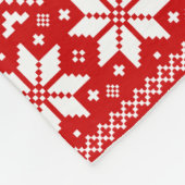 Niedliche Bunny Rabbits Red Christmas Holiday Patt Fleecedecke (Ecke)