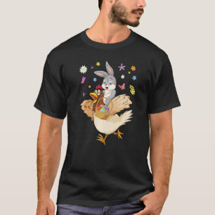 Niedliche Bunny Riding Hühner Jagd Eier Bauer Eas T-Shirt