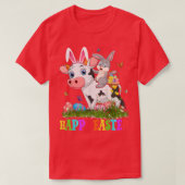 Niedliche Bunny Riding Kuh Ostern Ei Niedlich Kani T-Shirt (Design vorne)