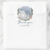 Niedliche Bunny Snowly Winter Baby Dusche Danke Runder Aufkleber (Tasche)