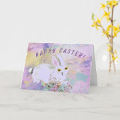 Niedliche Bunny & Spring Blumen Osterkarte Karte (Gelbe Blume)